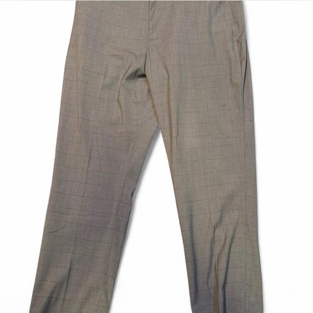 Perry Ellis Gray Checkered Dress Pants